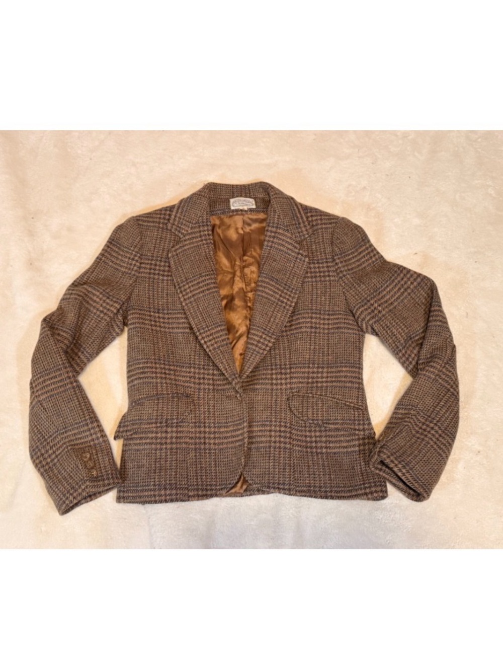 Vintage The Villager 100% Pure Virgin Wool Plaid Blazer Size 10